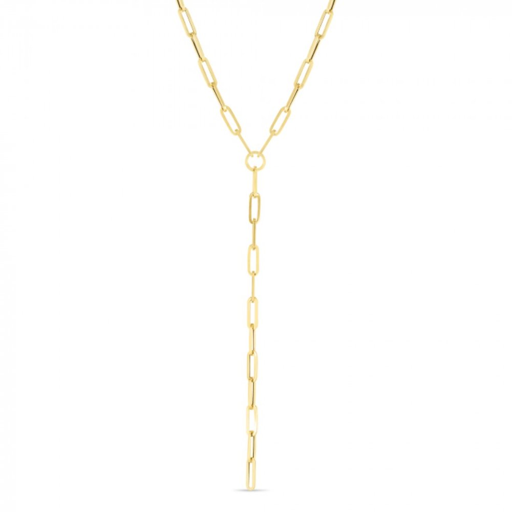 14K Lariat Paperclip Y-Necklace